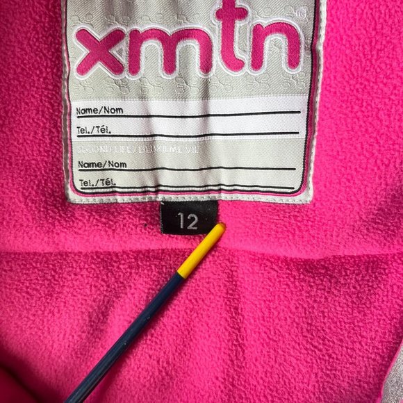 XMTN Girl's Hooded Winter Ski Coat JACKET size 12 Black grey pink Medium - Picture 6 of 7